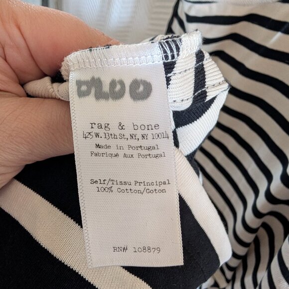 Rag & Bone Cream & Black Striped Knit Tank Dress 100% Cotton Small to Medium - Picture 13 of 13